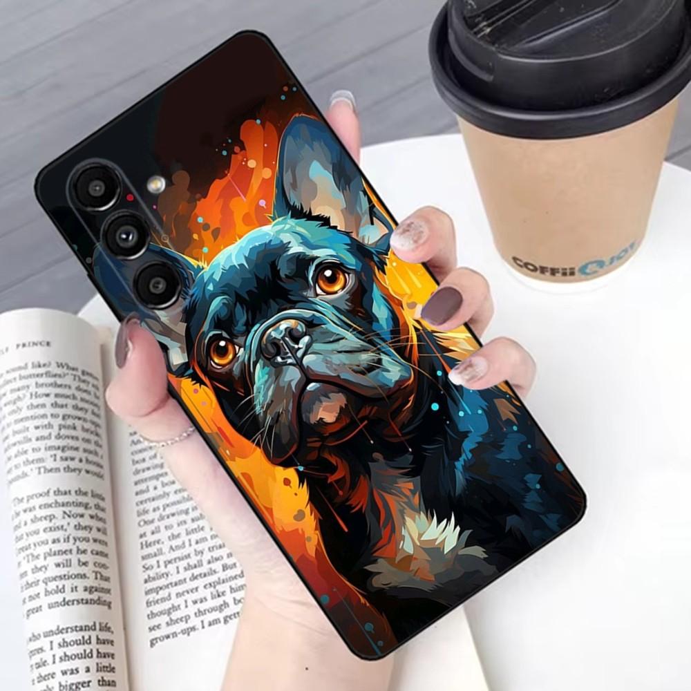 French Bulldog Phone Case For Samsung S 25,24,21,22,23,30,20,Ultra,Plus,Fe,Lite,Note,10,9,5G Black Soft