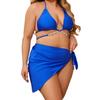European & American Sexy Inlaid Diamond Bikini Tie-Up Plus Size Swimwear, Three-Piece Set T801