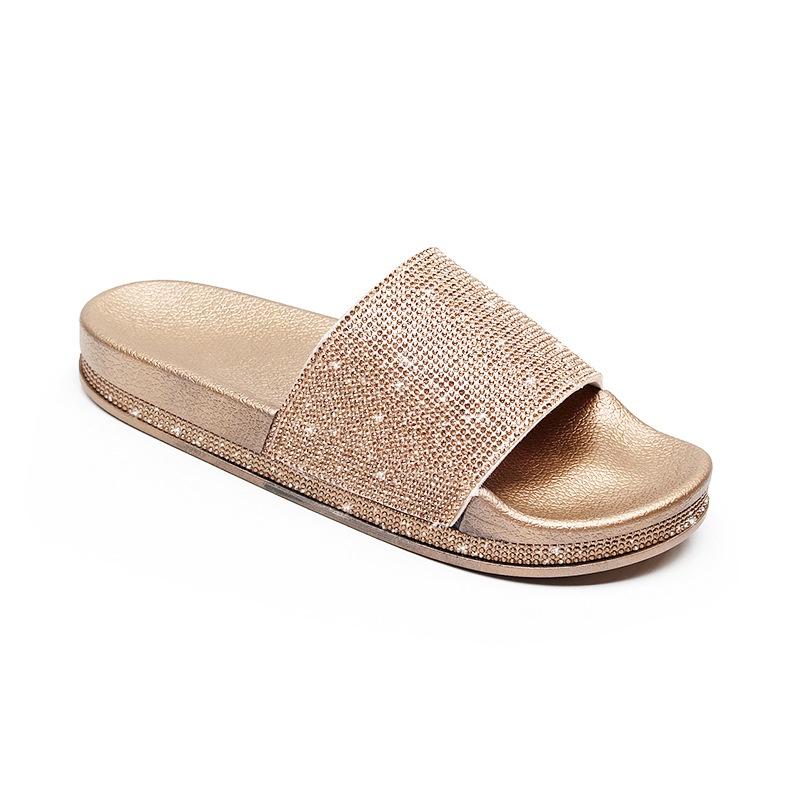 Design Slip On Diamante Sliders Slippers Sparkly Sandals Essex Shoe Size**