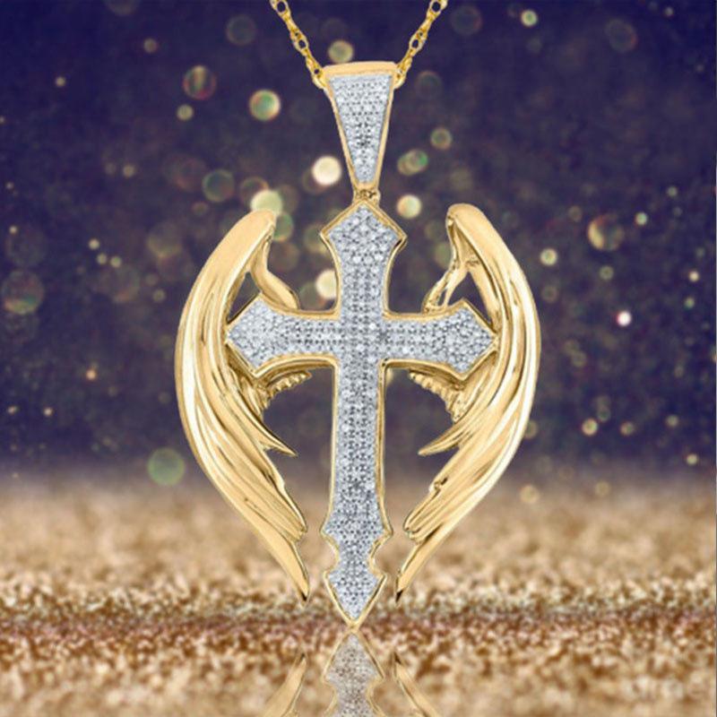 Модное ожерелье крест ретро крест крылья феи ювелирные изделия подарок мода высокое качество