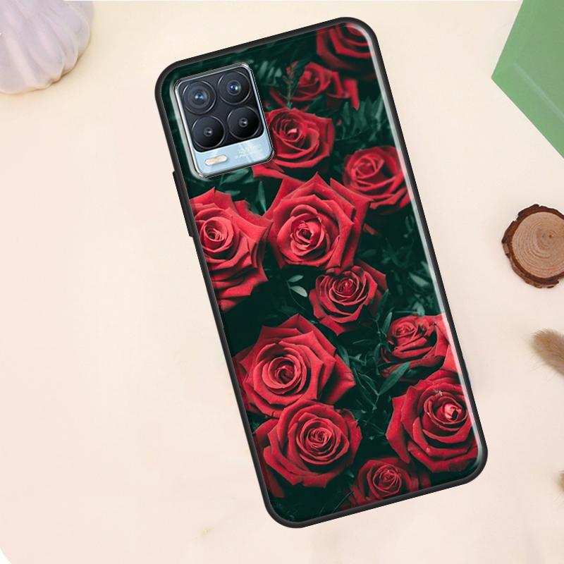 Flower Red Rose Case For Realme C55 C53 C33 C63 C61 C51 C65 C67 C71 C75 11 12 13 14 15 Pro Plus GT6 GT7 Pro