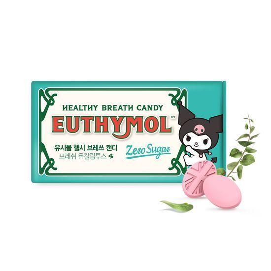 EUTHYMOL Конфеты для свежего дыхания Проект коллаборации с Sanrio: Выберите 1 из 2 вкусов (Охлаждающий персик / Свежий эвкалипт)