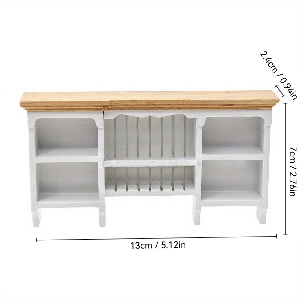 Mini Wall Hanging Cabinet Wooden Display Shelves 1:12 Dollhouse Storage Cabinet Kids Toys