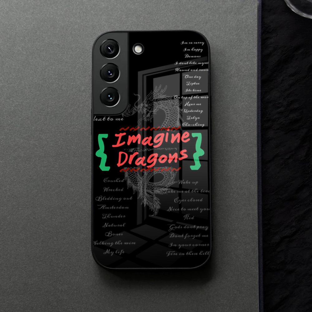 Чехол для телефона Imagine Dragons Eyes Closed Стеклянный Для Samsung Galaxy S21 S25 S22 S20 S24 S23 Ultra Fe Plus A16 A34 A54 A24 Coque