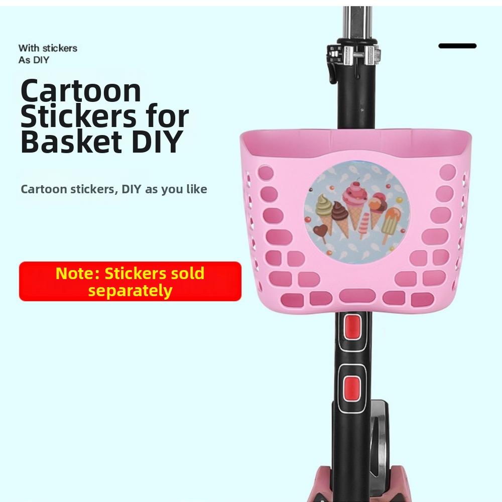 Cartoon Patten Children Kids Basket Plastic Scooter Handlebar Basket Bike Accessories