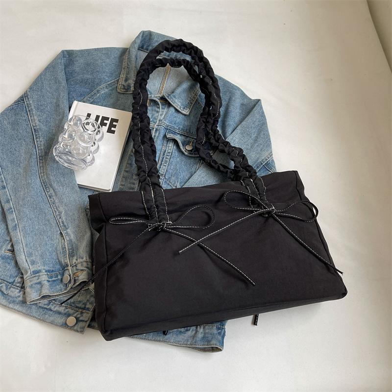 Модная плиссированная сумка большой вместимости женская 2025 весна-лето новая корейская версия простая повседневная сумка-тоут сумка-мессенджер для работы