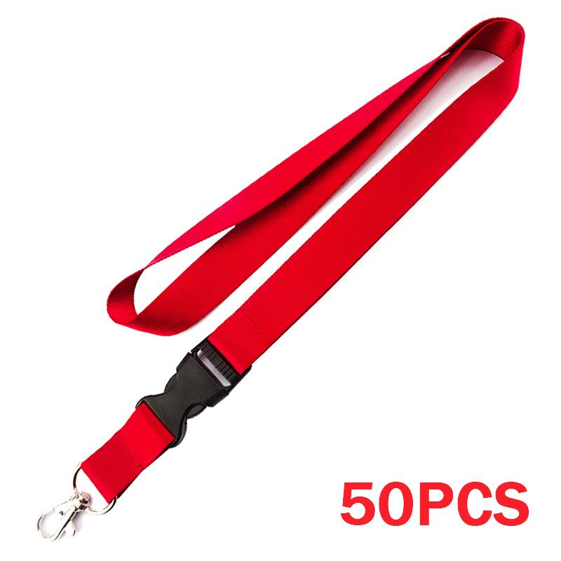 50pcs/lot Custom Printed Lanyard For Keys Badge Holder Staff Cards My Logo Company Name Personalized Printing With Buckle