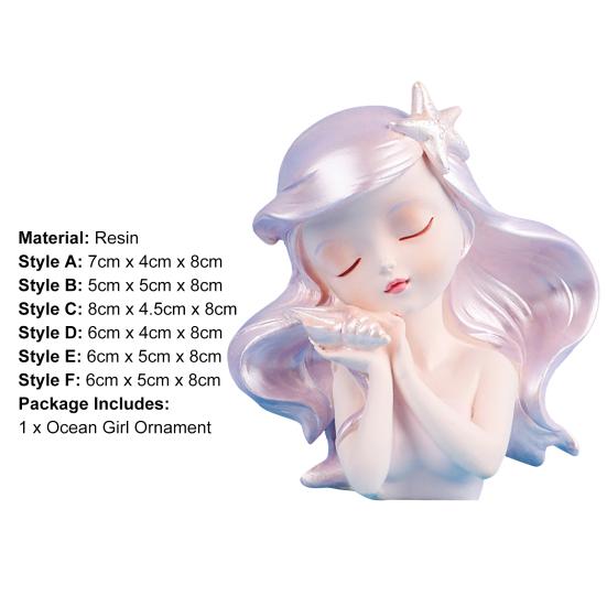 Украшение Ocean Girl Креативная декоративная смола Добавить романтическую фигурку русалки Домашний декор
