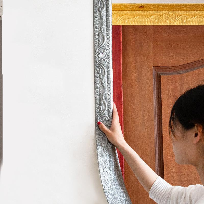 1 шт., пенопластовый плинтус, самоклеящиеся наклейки на стену, линия талии, 3D-тиснение, украшение для дома