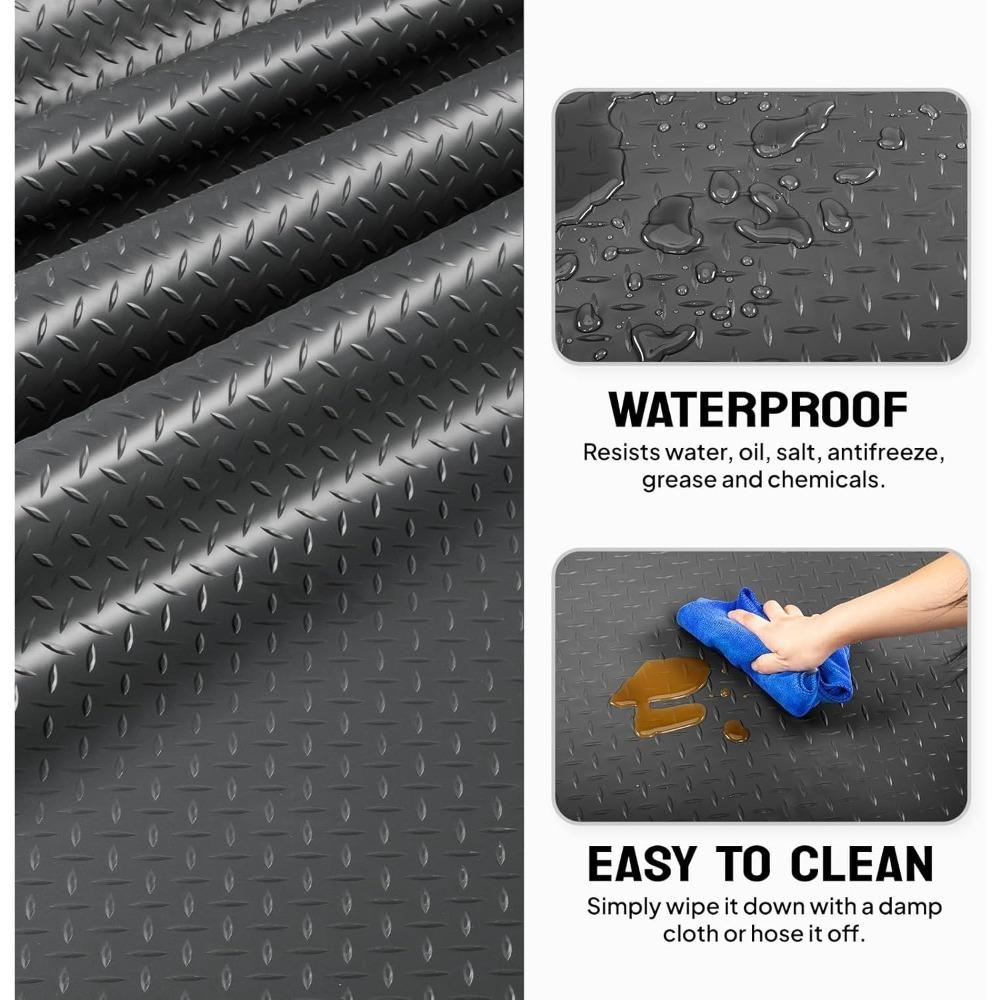 Thickened Diamond Shaped PVC Garage Floor Mat, Suitable for Automotive Chassis, Large SUVs, MPVs, and Pickup Trucks
