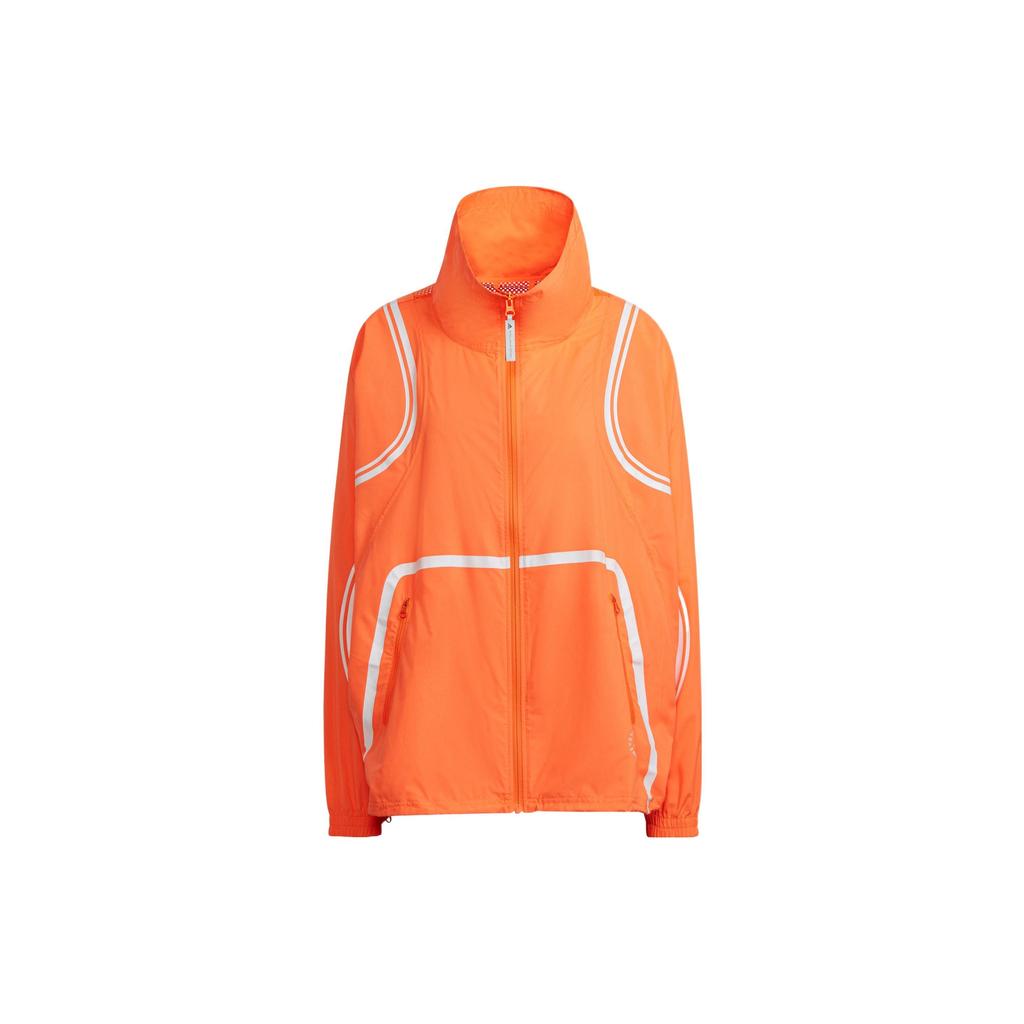 Adidas X Stella McCartney Color Block Striped Breathable Running Jacket Women Jacket Orange HB6079