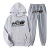 Mens Oversized Hooded Sweatshirt Set Casual Tracksuit Long Sleeve Cotton Blend Top Pants