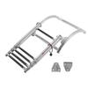 Boat Dock Ladder 4 Steps 304 Stainless Steel Polished Finish Folding Deck Ladder for Sailboats