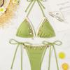 2025 Женский сексуальный купальник бикини халтер треугольник со шнуровкой