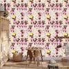 Wallpaper with a checkered pattern of teddy bears, flowers and roses for the living room and bedroom 50x1000