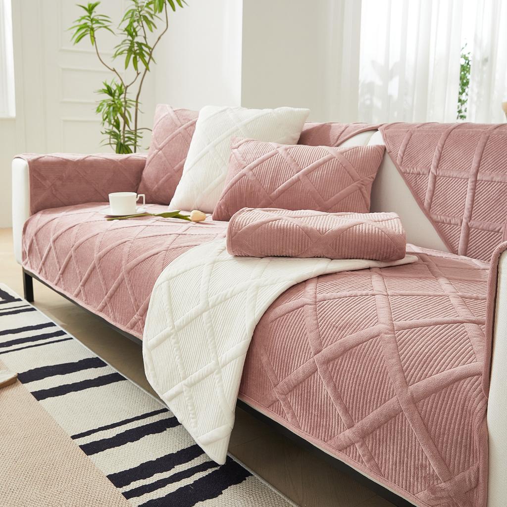 Однотонный нескользящий чехол для дивана, утолщенный мягкий плюшевый диван, подушка, полотенце для гостиной, мебель, декор, чехлы, чехлы для диванов