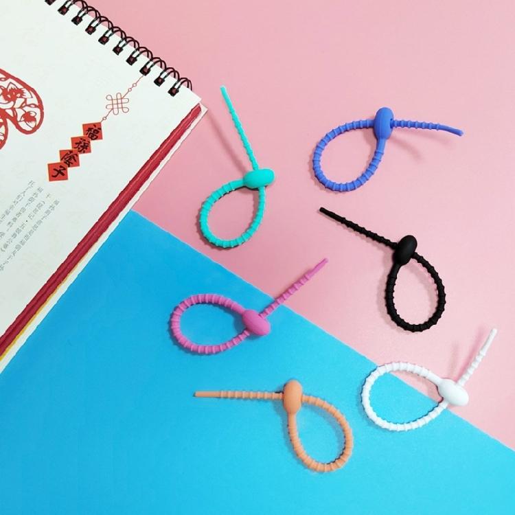 Colorful Silicone Bag Wire Reusable Cable Fasteners for Wrapping and Customizing