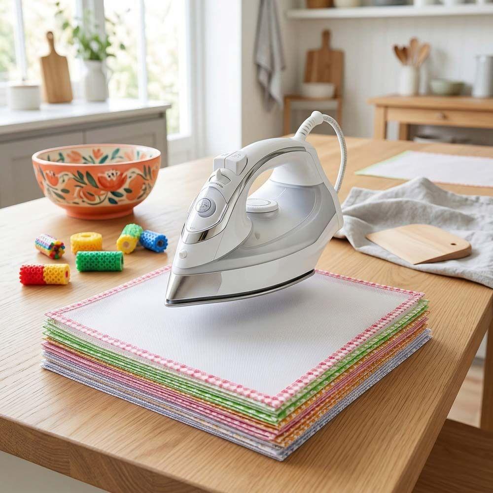 4PCS Light Transmission Ironing Sheets for Fuse Beads Melting Beads Baking Cloth Fusion Beading