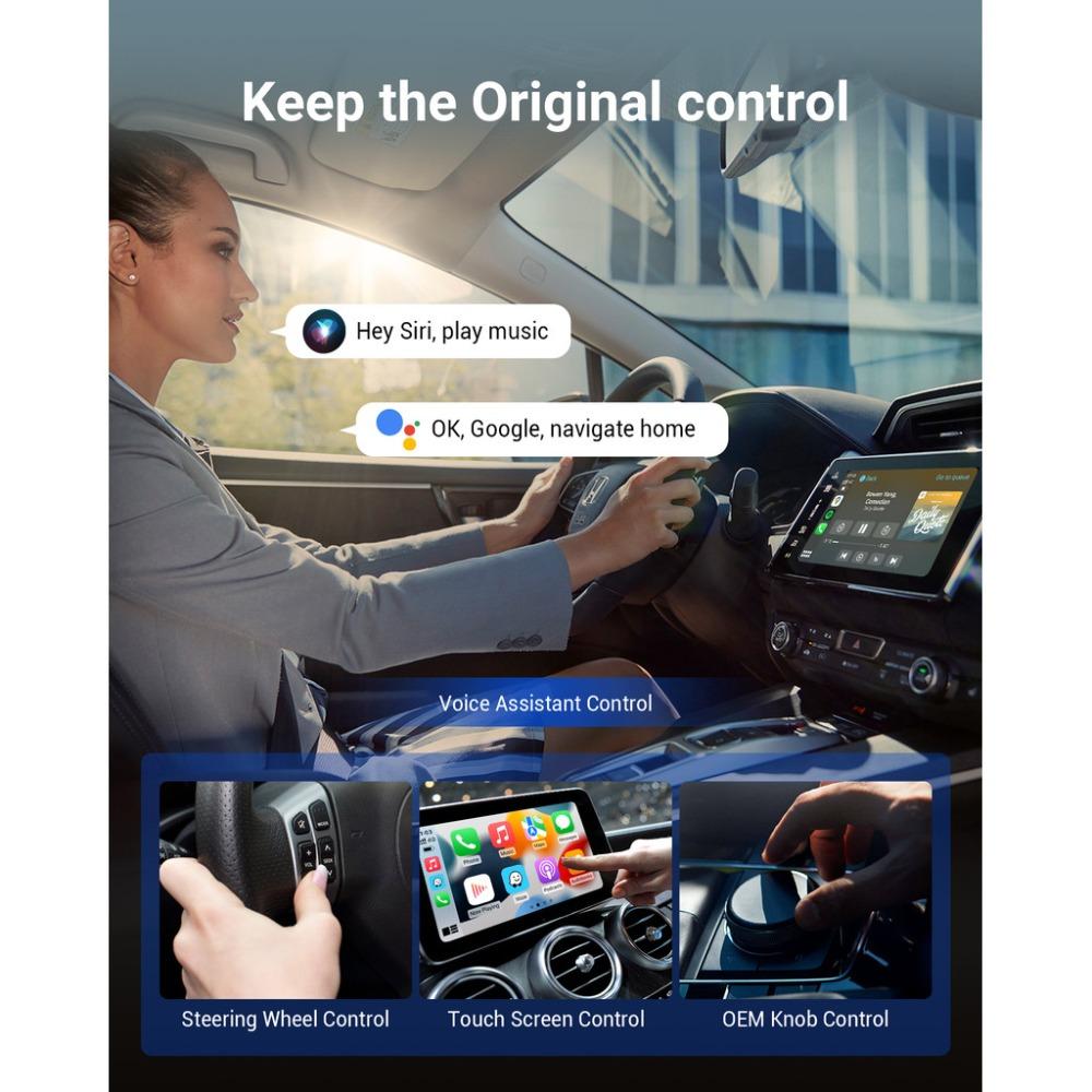 OTTOCAST Play2Video Ultra Ai Box Беспроводной адаптер CarPlay Android Auto со встроенными Youtube Netflix для автомобиля с проводным CarPlay