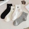 Female Summer Thin Embroidered Bow Mesh Breathable Tube Socks