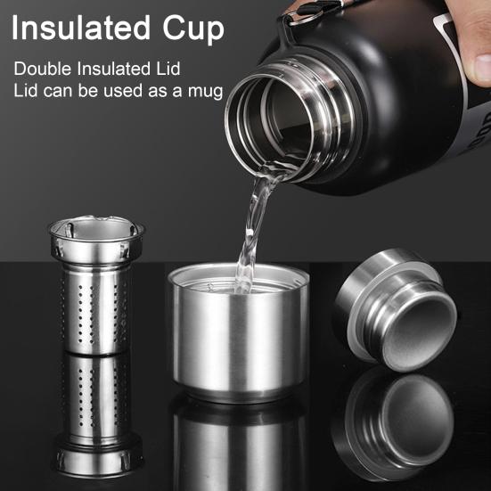 Вакуумная бутылка Yousheng, большая емкость, пищевой класс, не содержит BPA, герметичная вакуумная бутылка с полированной поверхностью, изолированный стакан