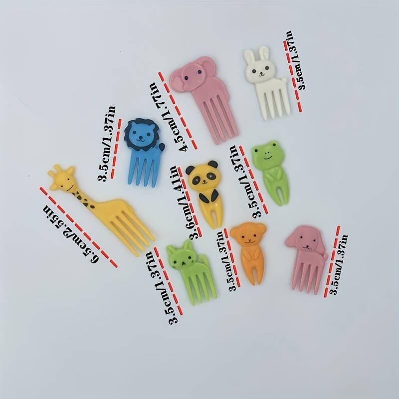 Ферма животных Фруктовая вилка Мини Мультяшная Детская Закуска Торт Десерт Пищевая шпажка Зубочистка Бенто Ланчи Декор для вечеринки Случайный цвет