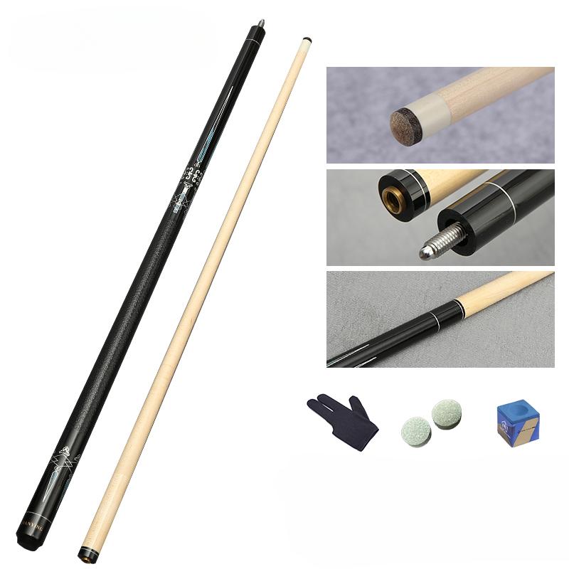 Кий для бильярда 12,7 мм, разрезной на 1/2, кий для 8 и 9 шаров, кленовый профессиональный прямой кий для пула с чехлом и бесплатными принадлежностями