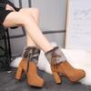 Fashion Shoes for Women Round Toe Suede Side Zipper Women's Boots Winter Sell Like Hot Cakes Solid Color Shoes Women