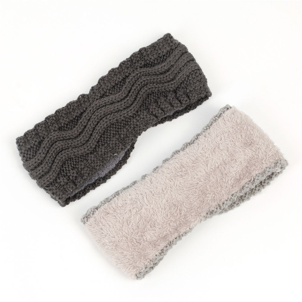 Зимние аксессуары для волос Эластичный вязаный крючком узел согревающий уши Вязаные повязки на голову Ободки для женщин