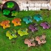 10pcs Cute Mini Frog Ornament Glow In The Dark Small Toad Model Garden Flowerpot Decor