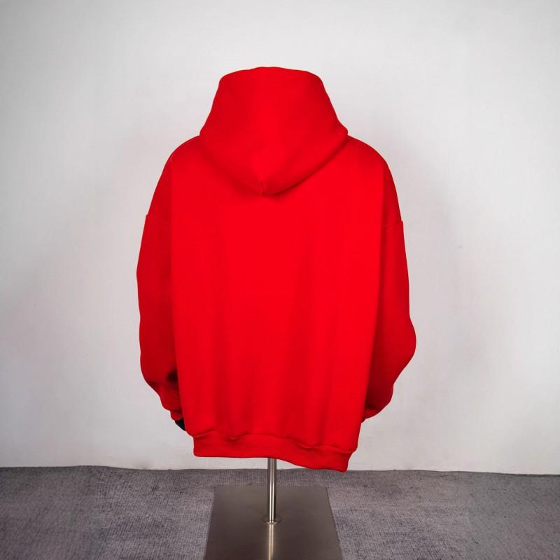 Unisex Oversized Hooded Sweatshirt With Sleeve Embroidery Streetwear Cotton Pullover Winter Casual Wear