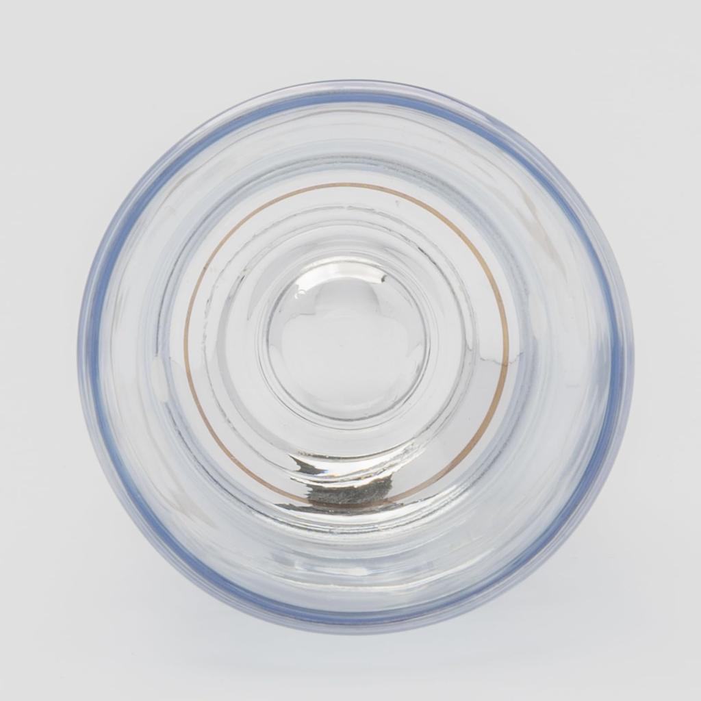 Otsuka Glass "Colorful Poem" Double Shot Glass, Cold Sake Cup, Approx. 50ml, Natsume Style, Flower Kiriko Glass, Blue, Made in Japan, G-1-15-1BL-1P