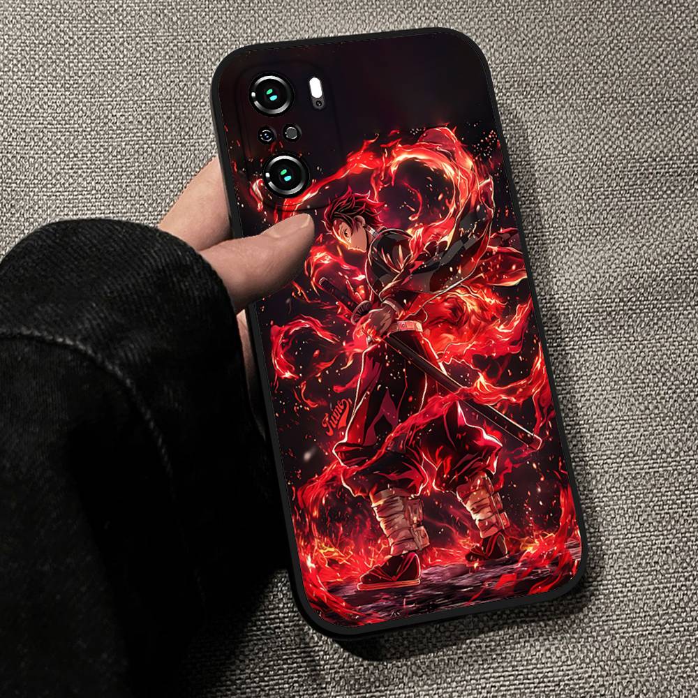 Крутой чехол для телефона H-demon Slayer Kimetsu No YaibaS для тонкого черного Xiaomi 11 12 Redmi Note 11 5G 8T 9A 9 10T Note 8 9 12S Ultra Sh