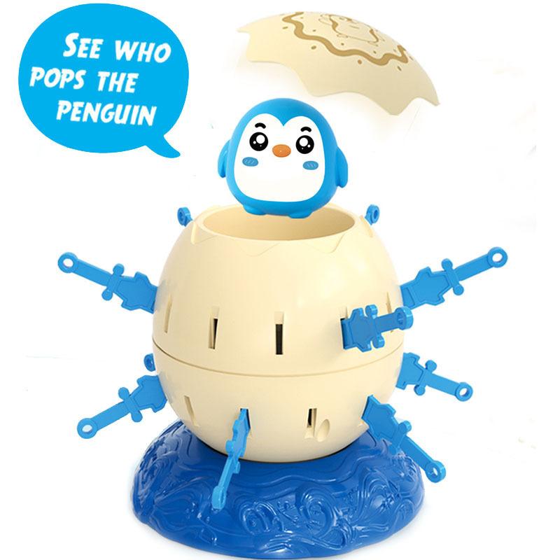 Mini Penguin Novelty Toys Pirate Bucket Plug-in Funny Parent-child Interactive Games Party Tricky Desktop Toy Thinking Training