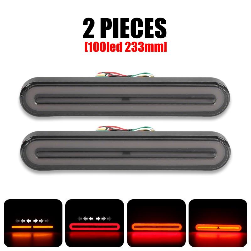 Truck 9 inch 3 in 1 LED Tail Light 100 LED ATV Taillights Trailer Rear Brake Reverse Lamp Van DRL Turn Signal Waterproof 12V 24V