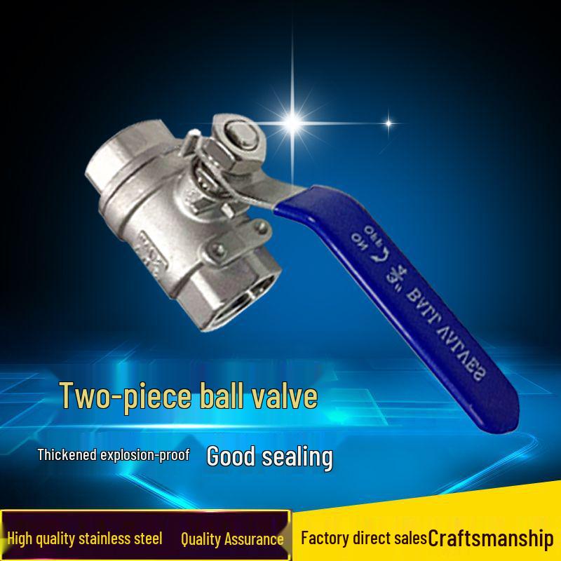 304 Stainless Steel Full Bore Two-Piece Ball Valve, Internal Screw 316L Valve 201 Switch