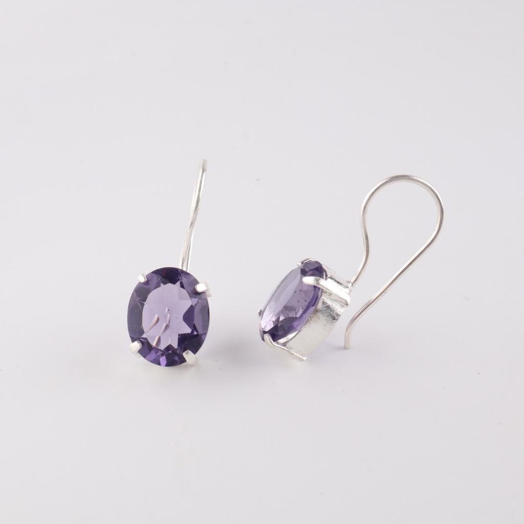 Натуральный камень иолит 925 стерлинговое серебро ювелирные изделия серьги-подвески 1,05" для нее EE-173-16