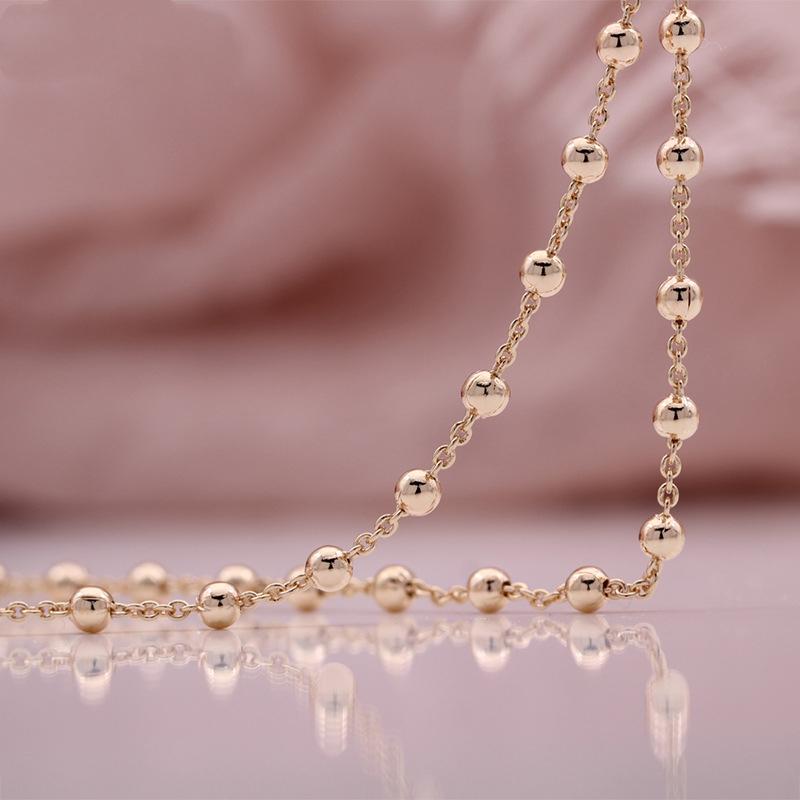 Модные браслеты, ожерелье, круглые бусы розового золота, цветные шарики, цепочки из бисера, модные ювелирные изделия, подарок для женщин