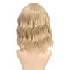 Synthetic Hair Yellow Blonde Wigs for Women Short Wavy Curly Wig with Bangs Water Wave Wig Daily Girls Cosplay Halloween Party