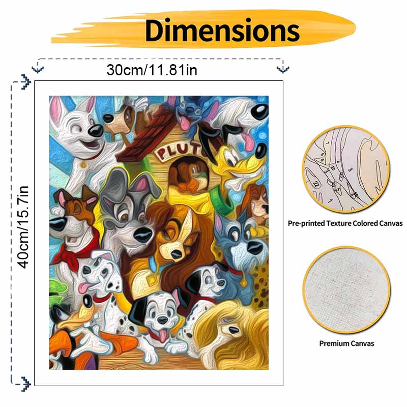 Disney Цифровой набор для масляной живописи Мультяшные собаки Сделай сам ручная работа украшение для дома подарок