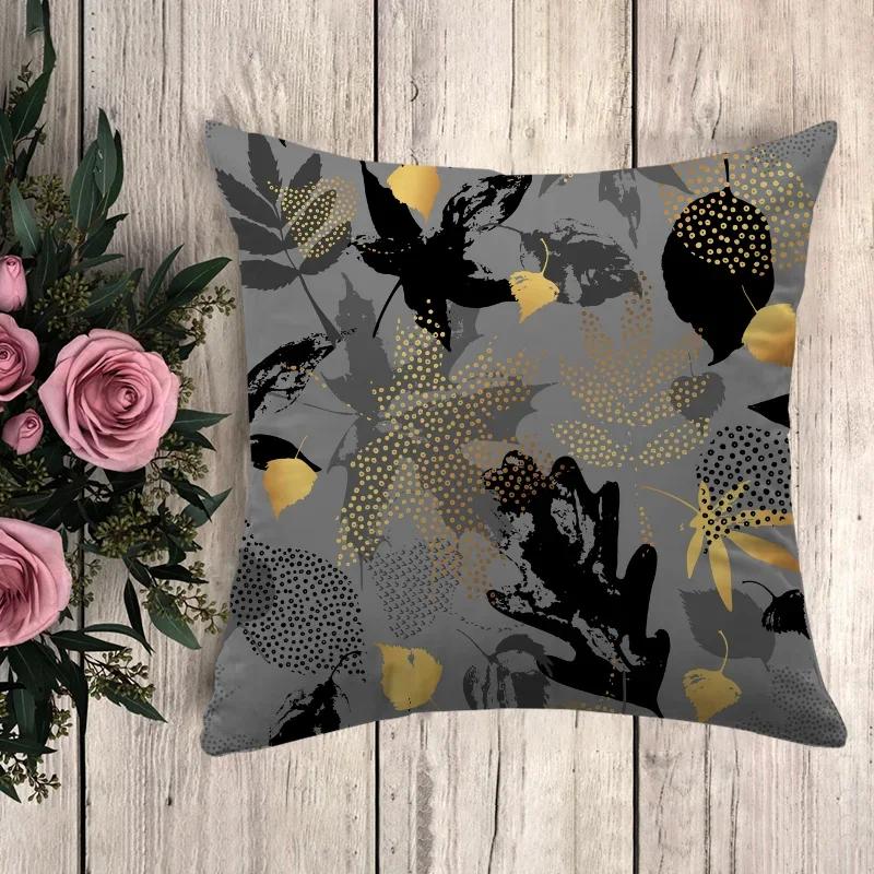 Подушка в стиле аниме с черным золотым принтом Декоративные наволочки Наволочка для дивана Подушки Чехол для подушки x Декоративные подушки