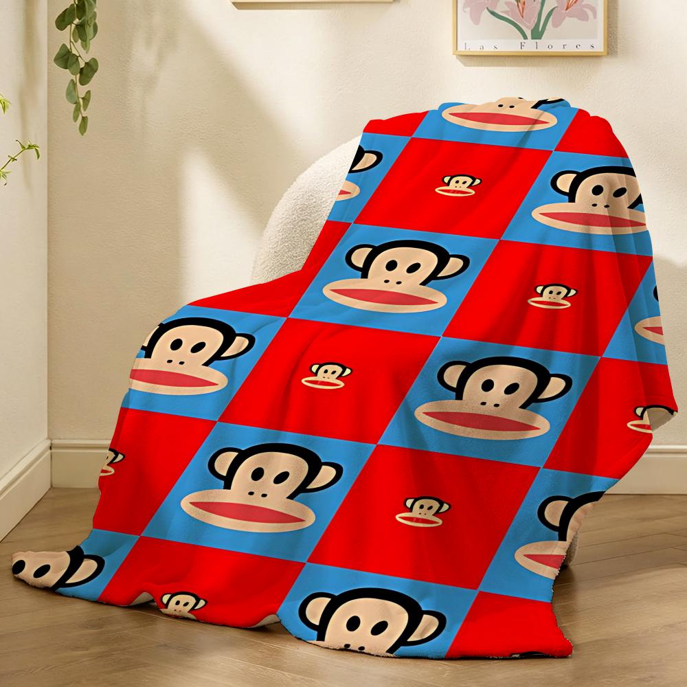 Julius the Monkey Character Throw 240g flannel blanket, suitable for sofas, beds, offices,  exquisite gift blankets