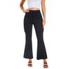 Women Black Solid Flared  Pleated Flap Pocket Flare Leg Sports Pants Bootcut Trousers Flap Pocket Flare Leg Sports Pants