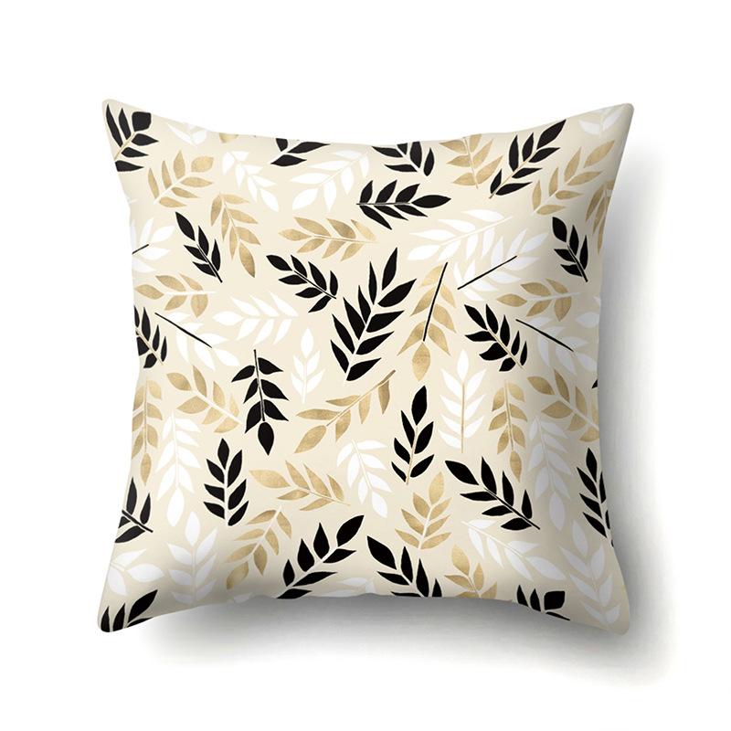 Полиэстеровая наволочка Декоративные цветы Домашнее растение Принт Наволочка Поясничная подушка Чехол на подушку для дивана