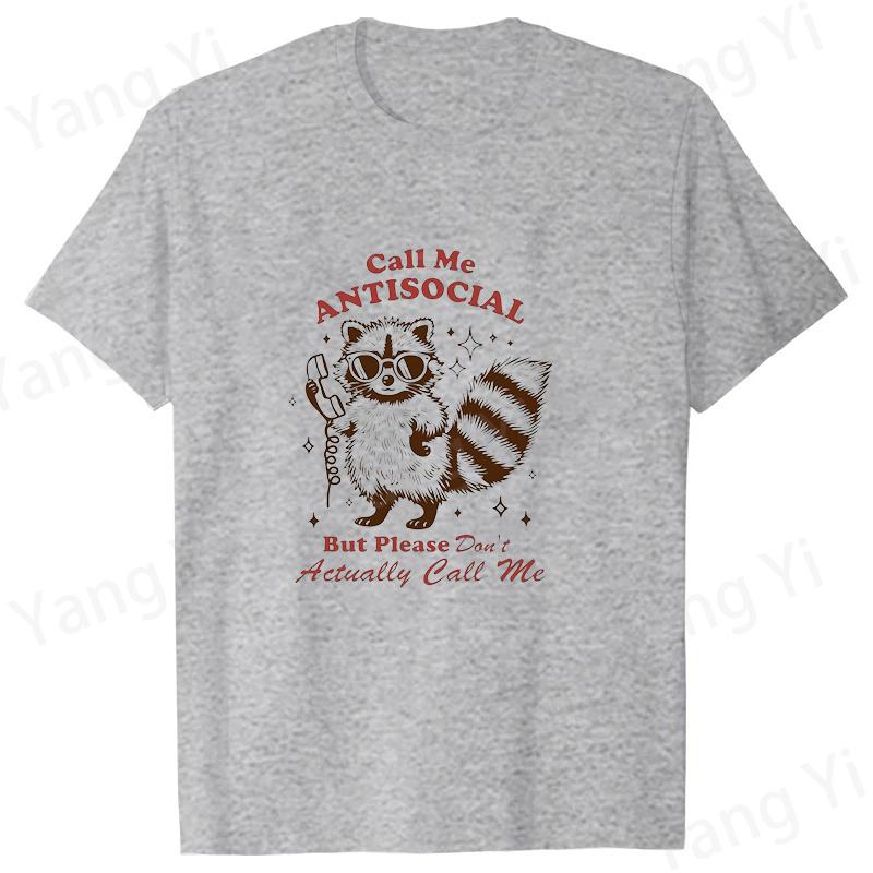 Creative Raccoon Illustration Unisex Women T Shirt Unisex Short Sleeve O Neck Summer Casual Letter Printing Tshirt Top Boy Tees
