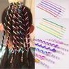 6 шт./лот Радужный цветной ободок для волос для девочек эластичные резинки для волос