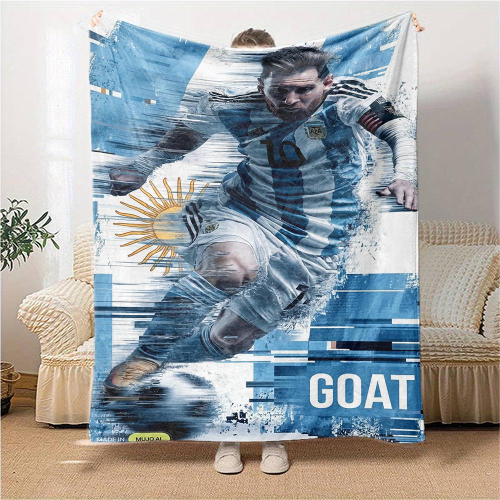 Soccer Player Pink Kit printed flannel breathable and warm blanket, a stylish home gift, suitable for home, office and bedspread use. 15a171