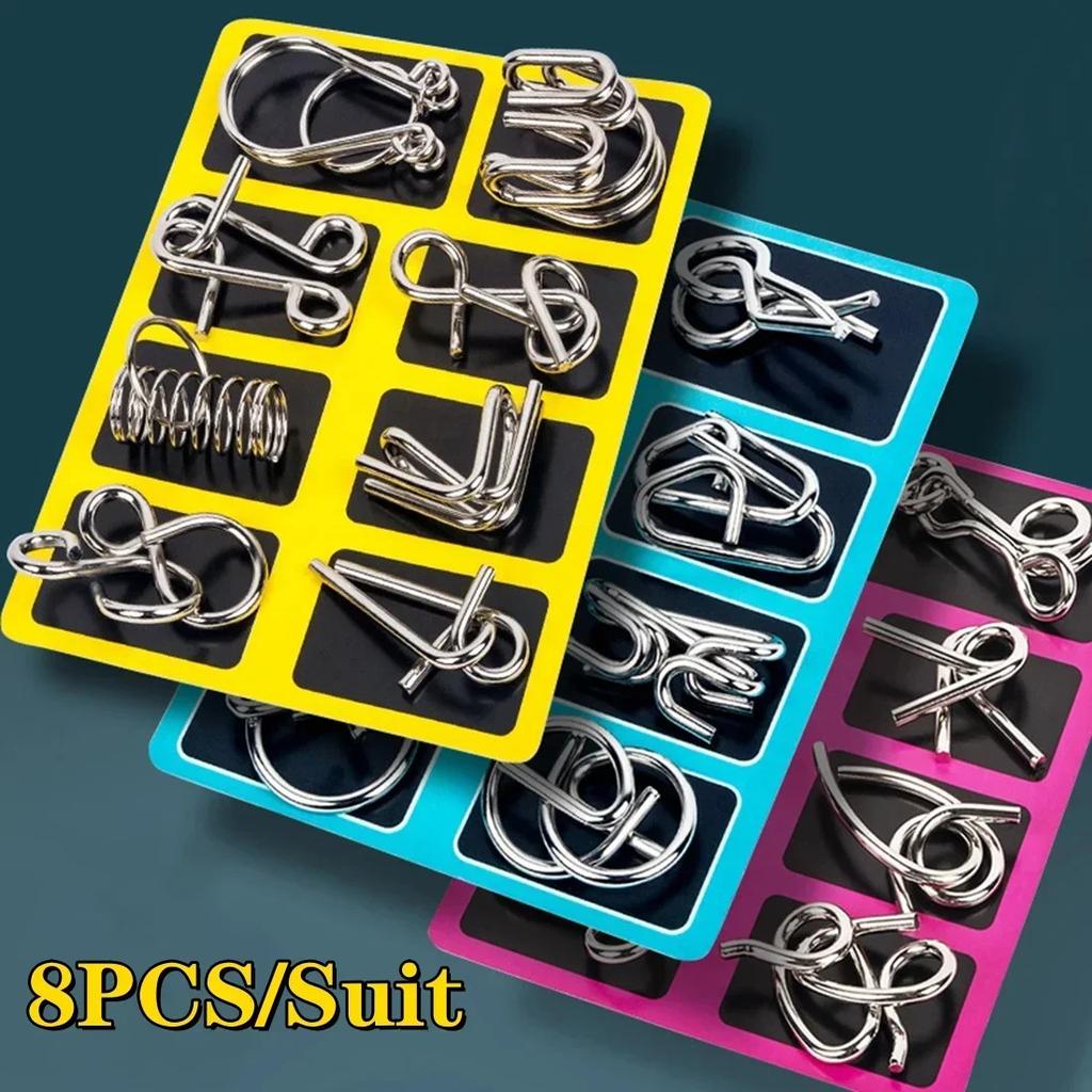 Китайская металлическая головоломка с кольцами, головоломка для мозга, IQ-игра для семьи, взрослых, детей, развивающая логическое мышление