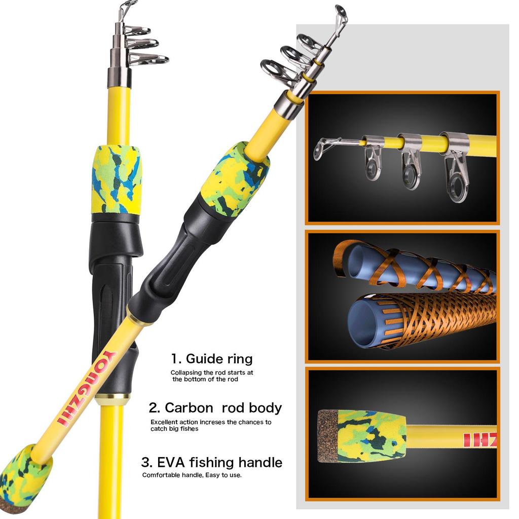 Портативная телескопическая удочка и катушка, комплекты для путешествий, спорта на открытом воздухе, наборы спиннинговых удочек