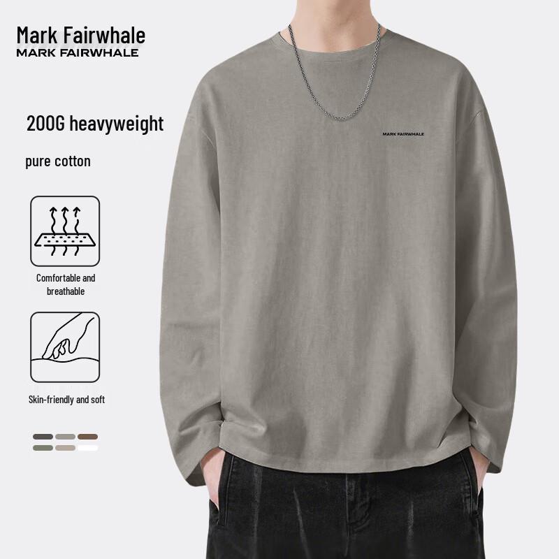 Mark Fairwhale Мужская футболка из плотного хлопка с длинным рукавом